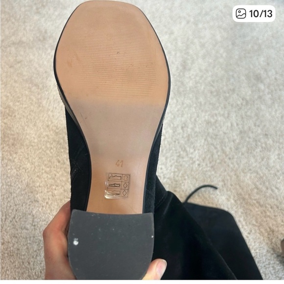 Free People Suede Black Knee-High Boots - Picture 8 of 9